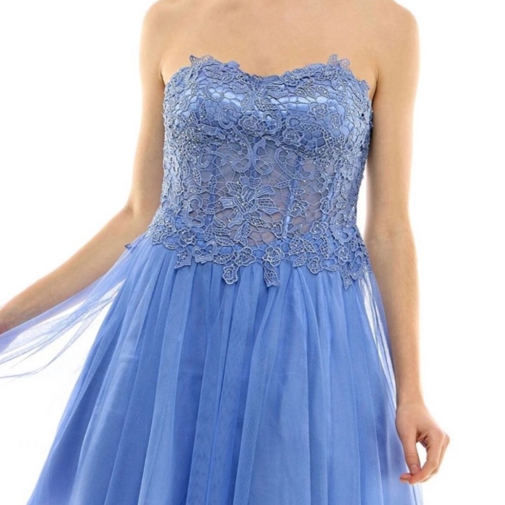 NWT Homecoming Semi Strapless Periwinkle Party Aline Tulle Dress size 1